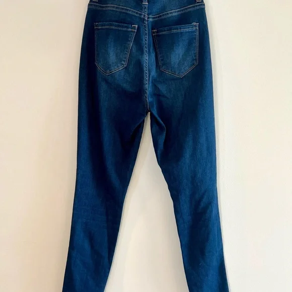 High Waisted Skinny Jeans Blue + Washed Black Stretch Size 25 - Picture 4 of 7